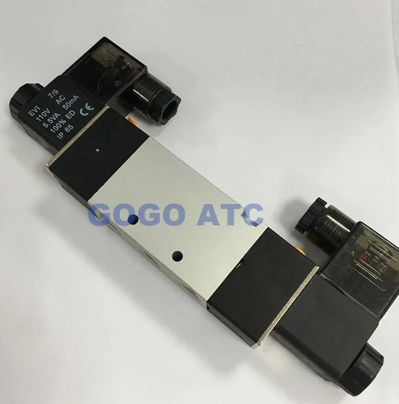 GOGO пневматический Соленоидный клапан 4V220 06/08 двойной порт катушки 1/8 &quot1/4&quot 5/2