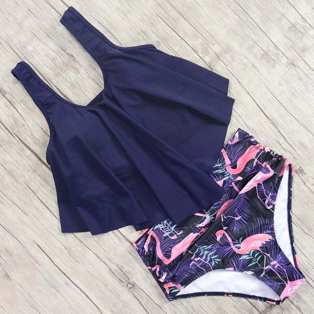 Купальный костюм из двух предметов бикини с высокой талией купальник большого