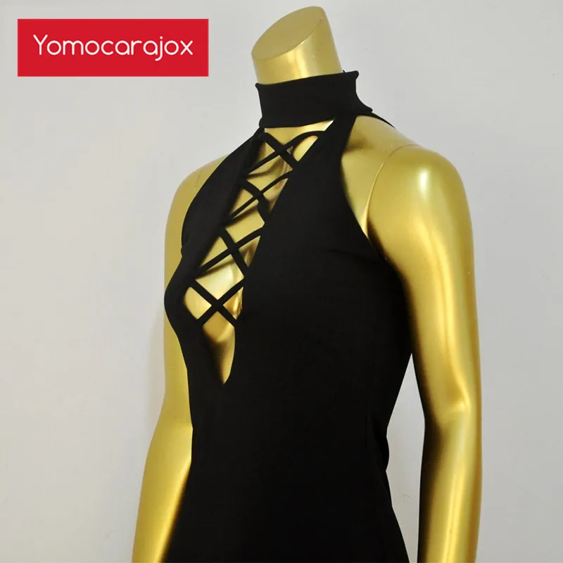 Черное вечернее Бандажное Платье макси с глубоким v образным вырезом элегантные