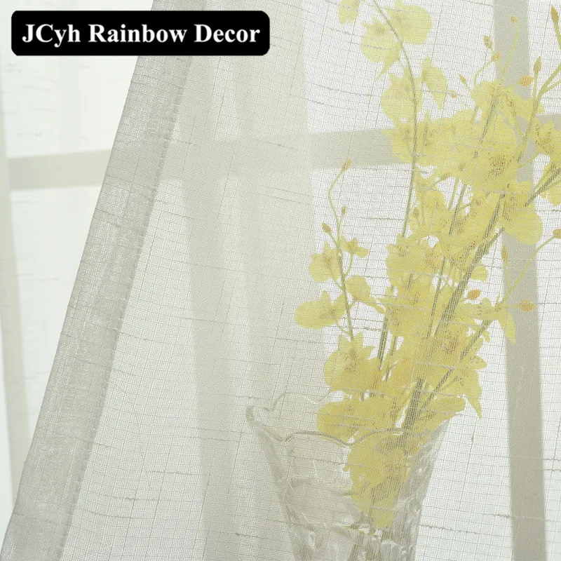 Тюль лен американский стиль занавески для гостиной кухни грубая белая вуаль