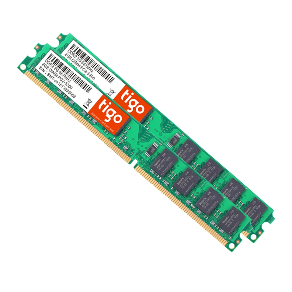 Tigo память для настольного компьютера б/у DDR2 (2pcsX2GB) 2GB 800MHz Φ 1 8 V CL6 240Pin 667MHz PC2 6400
