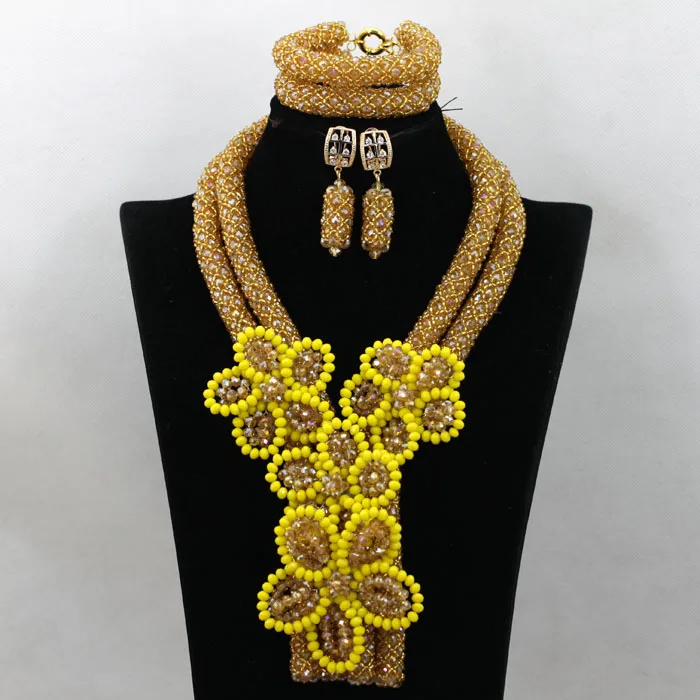 2017 г. цвета шампанского золотые африканские крупные свадебные ювелирные наборы