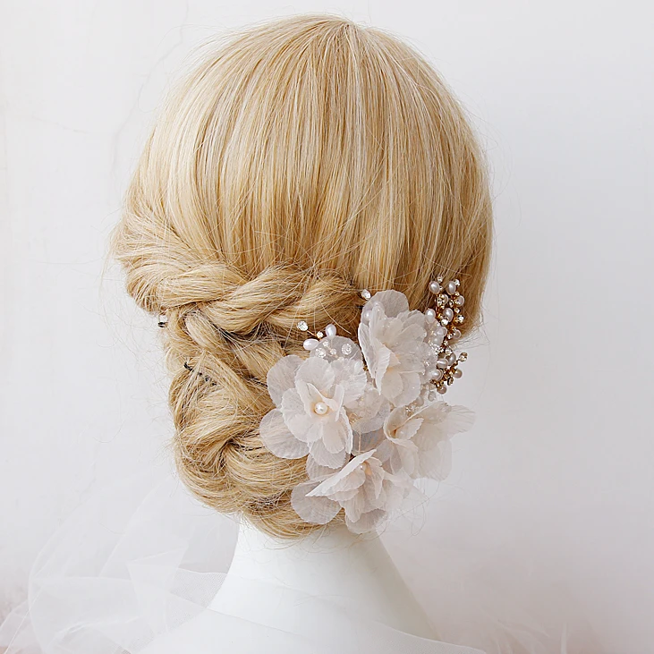 Jonnafe элегантные свадебные головные уборы ручной работы с цветком гребень для