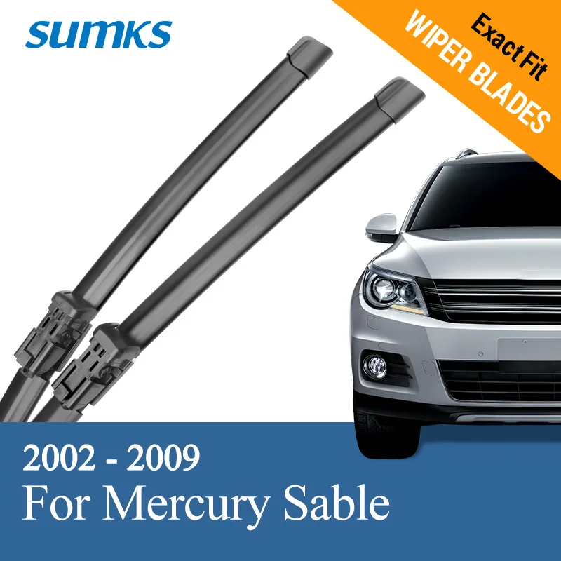 

SUMKS Wiper Blades for Mercury Sable 24"&20" Fit Hook / Push Button Arms 2002 2003 2004 2005 2006 2007 2008 2009