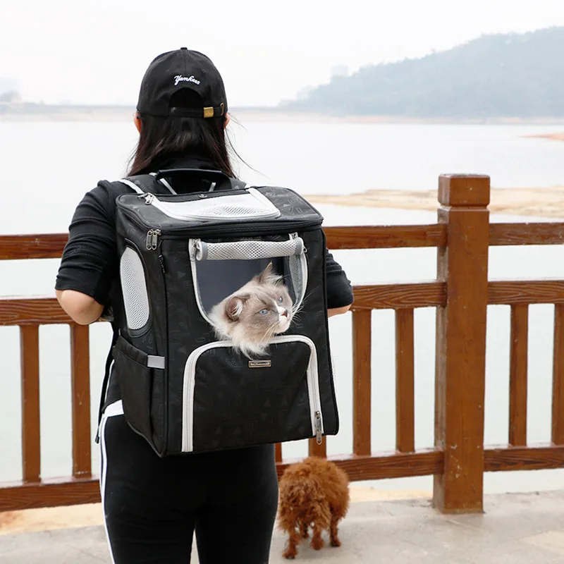 Портативная дышащая сетчатая сумка для кошек переноски дышащий сетчатый Рюкзак