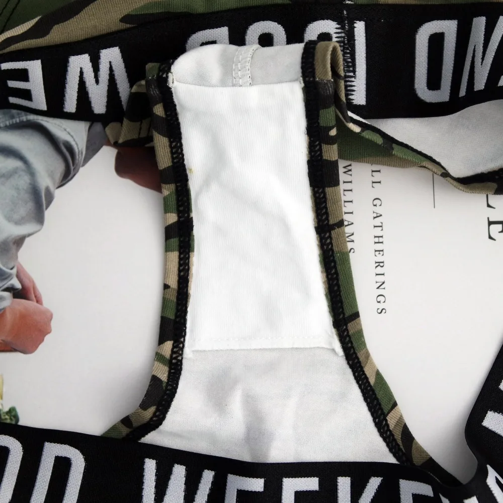 Женские трусики нижнее белье XS XXL большие размеры камуфляжные стринги Короткие