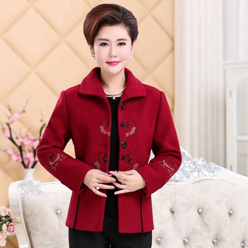 Среднего возраста и старых пальто вышитые ткани куртка PJ379 | Женская одежда