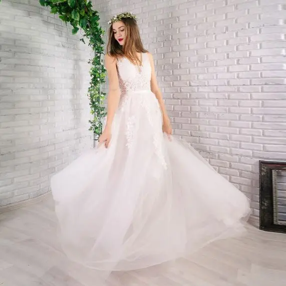 Бежевый Vestido verde esmeralda новые тюлевые бисерные сексуальные V шеи линии Зеленый Белый Розовый бордовые платья для подружки невесты длинные abendkleide - Цвет: Бежевый