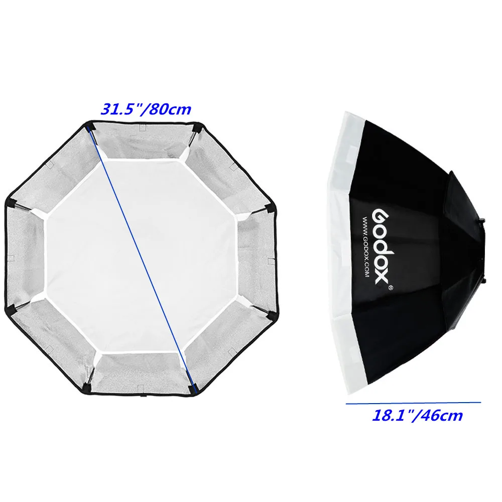 Восьмиугольный софтбокс Godox 31 5 &quot/80 см для фотостудии MS80cm с универсальным