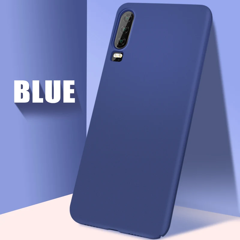 Для huawei P30 Pro чехол Mofi для huawei P30 чехол Lite жесткая задняя крышка из ПК Одноцветный тонкий Простой Черный Красный P30 чехол - Цвет: Blue