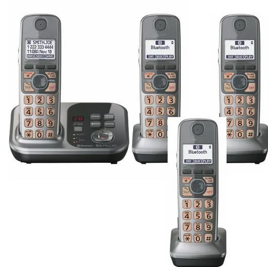 Цифровой Беспроводной Телефон DECT KX TG7731S 4 телефона 1 9 ГГц связь с мобильным