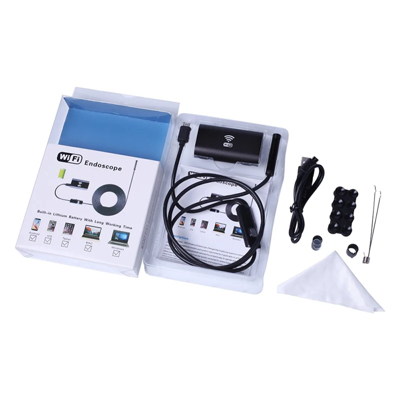 Wifi Endoscope Camera Android iOS 720P Borescope Inspection Endoscopio 6LED 8MM Semi Rigid Hard and flexible Snake tube | Безопасность и