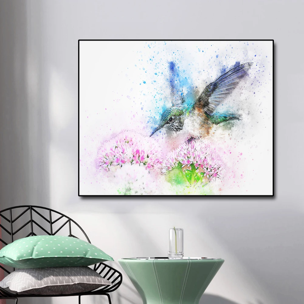 

Watercolor kingfisher Abstract Canvas Painting Calligraphy Prints Home Decoration Wall Art Picture For Living Room Bedroom