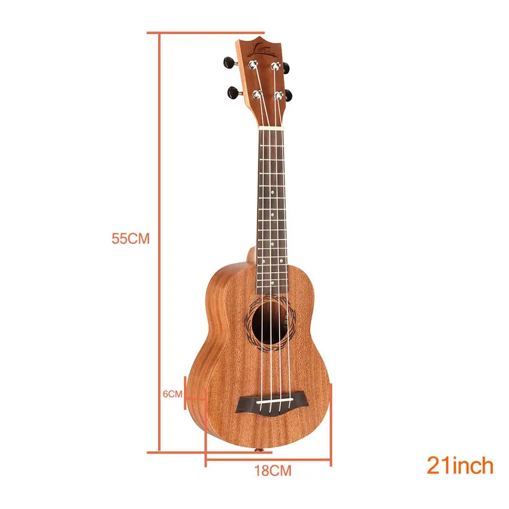 Гавайская гитара-укулеле Sapele Rosewood 4 струны 15 ладов сопрано Подарочные