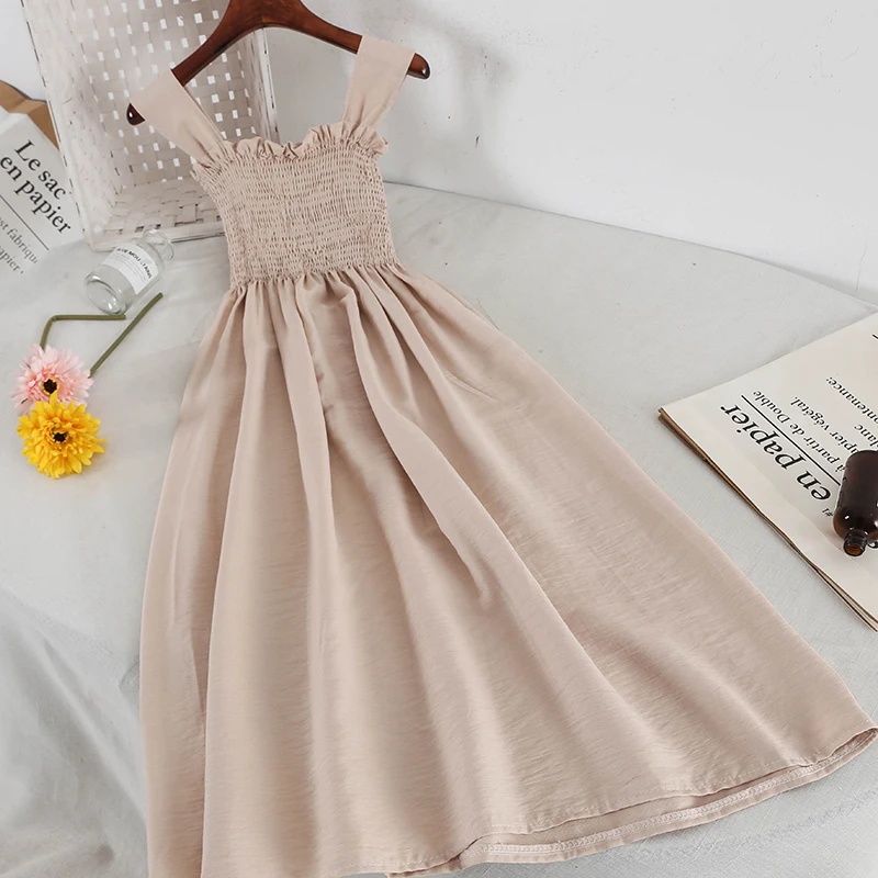 Новинка 2019 модные женские платья вязанные на талии плиссированные бретелях