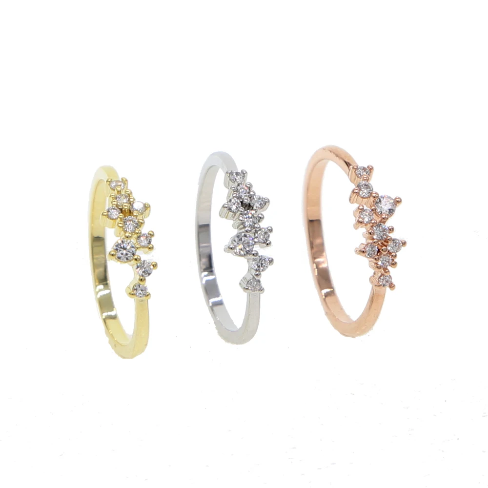 Оптовая продажа cz простое кольцо на палец минимальное ювелирное изделие изящное