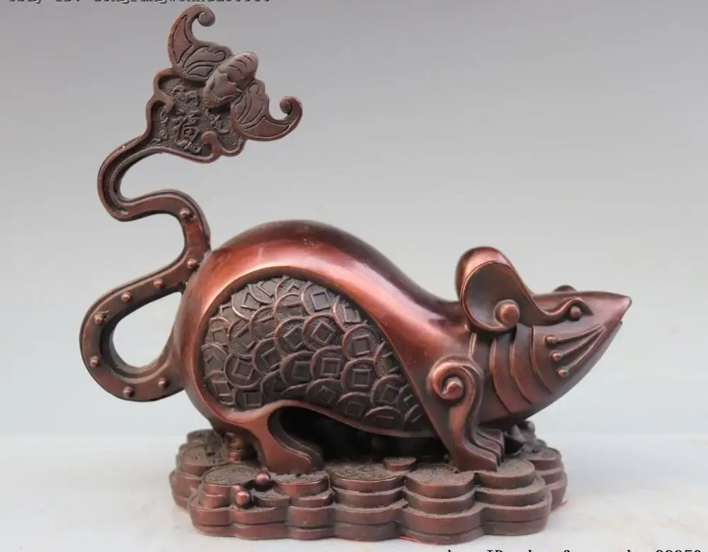 

Китайская Модель FengShui, медная фотосессия, мышь, крыса, мышь, статуя животного, 25 см