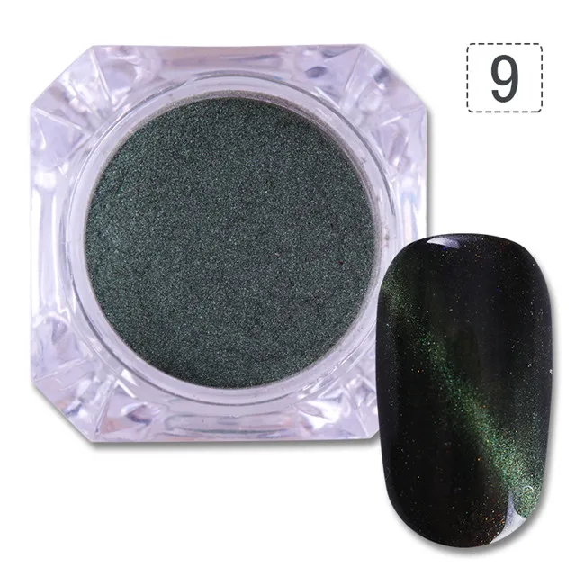39583-9 1 Box Chameleon Mirror Nail Glitter Powder Neon Aurora Effect Mermaid Nail Art Dust Chrome Pigment Manicure Decoration - Цвет: 39583-9