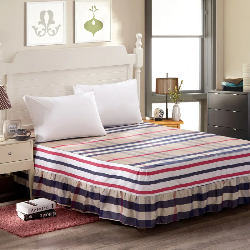 bedspread-3 1pc New Cotton Bespread Fashion Soft Comfortable Bed Skirt Non-slip Queen King Size Fitted Bed Sheet - Цвет: bedspread-3