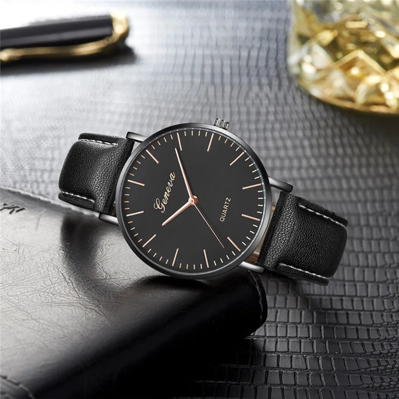 Женская мода Reloj Mujer GENEVA кожаный ремешок повседневные аналоговые кварцевые
