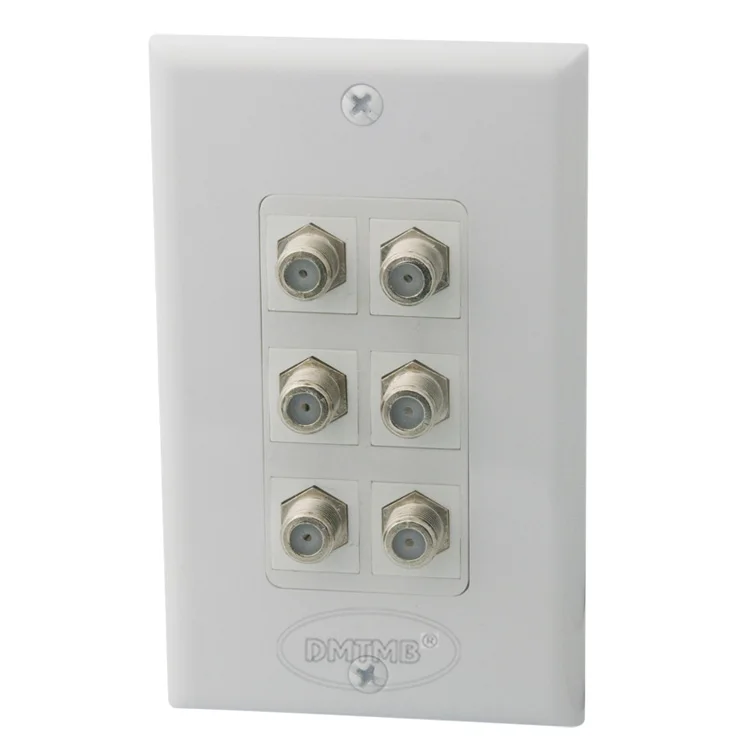 

1 Gang 6 X F head TV wall plate with female to female connector