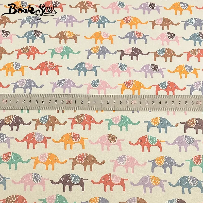 Booksew Telas рисунок слона хлопчатобумажной ткани метр ткань Африканская ткань платье своими руками простыни лоскутные одеяла для маленьких детей