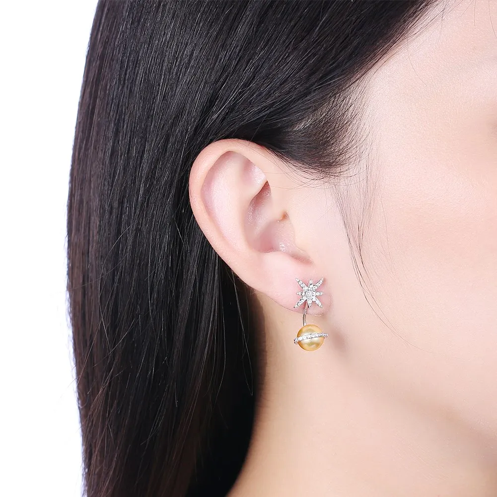 LEKANI, Новое поступление, кристаллы от Swarovski, 925 пробы, серебряные серьги для женщин, звезды, луна, жемчуг, подвеска, серьги-гвоздики, ювелирное изделие