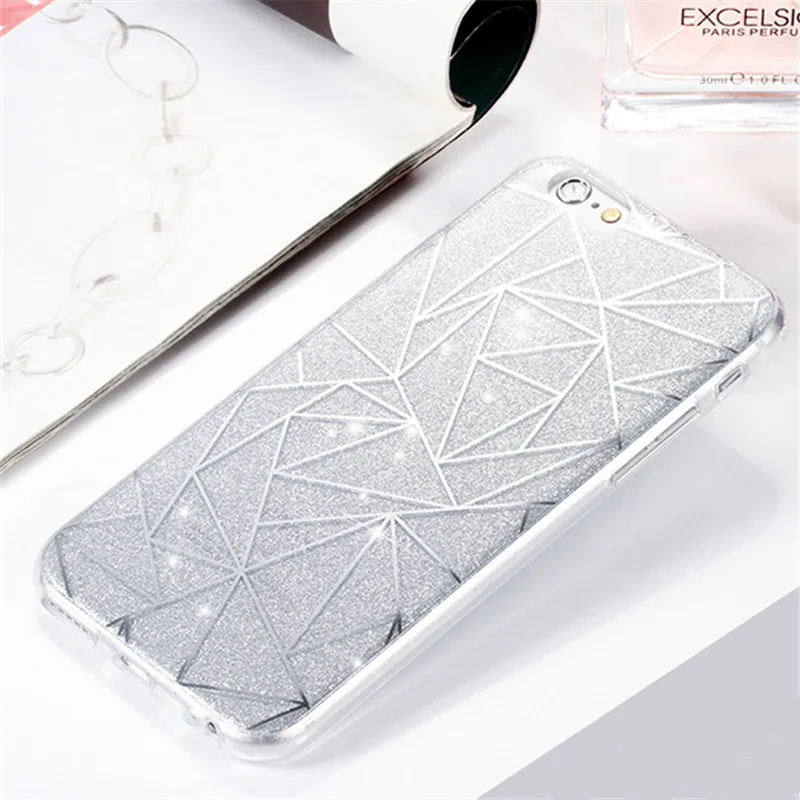 Candy Shining Sequins Phone Cases For iPhone 6 6S Case Hard Glitter Back Cover 7 8 5 5s SE Shell Funda Capa |
