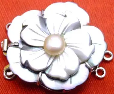 Большая двухслойная Морская раковина с цветами 35 мм и жемчужинами 6 мм, трехжильная ткань, оптовая/розничная Бесплатная доставка