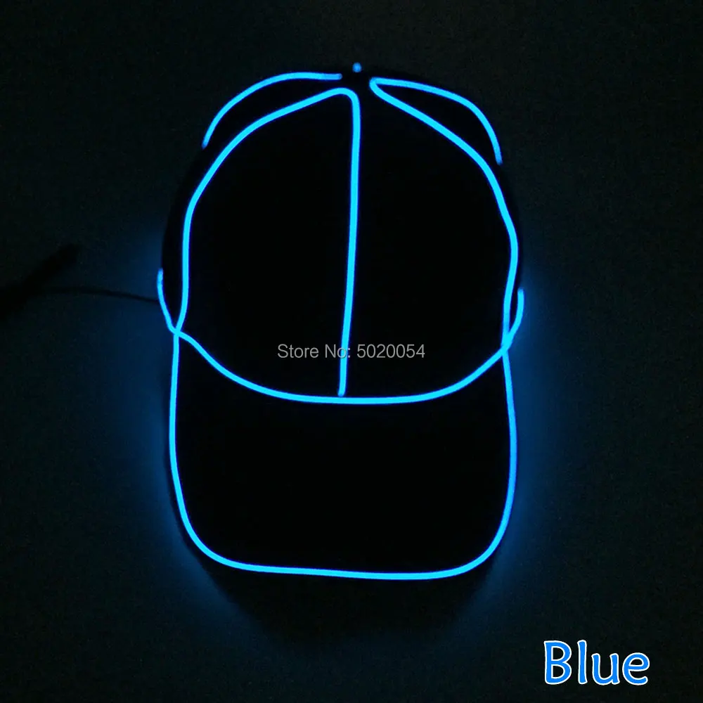 Design-F Blue Модная бейсбольная кепка EL Wire s Gorras со светодиодной подсветкой, хип-хоп кепка на лето и весну, светильник, светящаяся Кепка для мужчин и женщин - Цвет: Design-F Blue