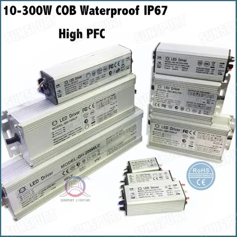 Светодиодный драйвер, 10-300 Вт, COB, 85-277 В, 600-DC5-40V мА, 100 постоянный ток, IP67, 10 Вт, 30 Вт, 50 Вт, 80 Вт, 150 Вт, 200 Вт, Вт
