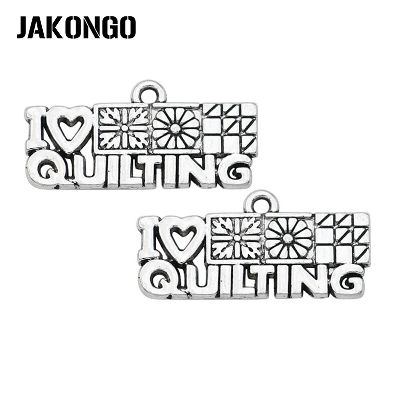 

JAKONGO антикварные посеребренные Подвески I Love для изготовления ювелирных изделий подвески для DIY браслетов аксессуары 25 мм * 12 мм 10 шт./лот