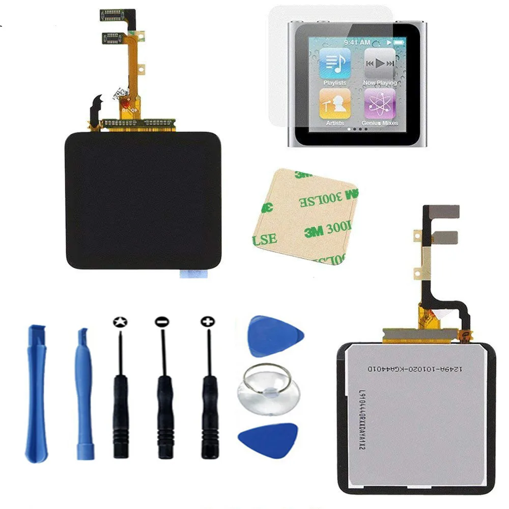 Sinbeda AAA Качество lcd Pantalla Замена для iPod Nano 6 6-й ЖК-дисплей с кодирующий преобразователь сенсорного экрана в сборе для Apple