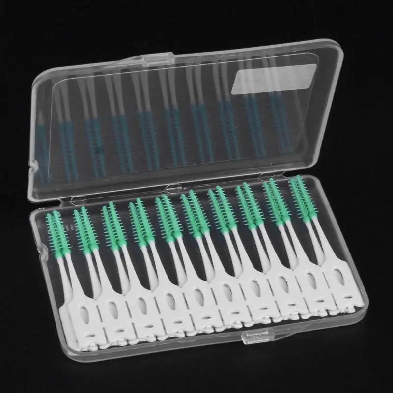 20pcs Soft Silicone Interdental Floss Brushes Tooth Cleaner Oral Care Soft Plastic Interdental Brush Toothpick Healthy Tool