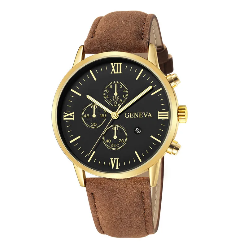 Reloj Fashion Large Dial Military Quartz Men Watch Leather Sport Watches Classic Clock Wristwatch Relogio Masculino New A40