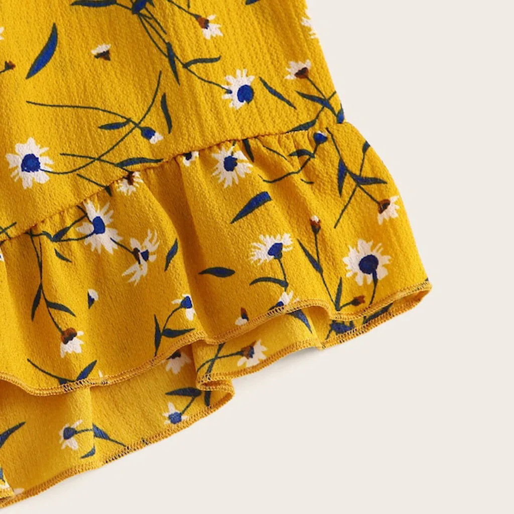 

Boho Shorts Women Fashion Ruffle Trim Floral Print Drawstring Shorts Summer Casual Sweet Cute Streetwear Short Femme