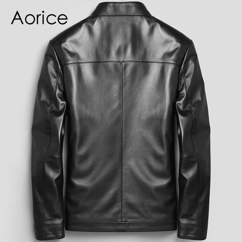 Aorice MT915 модный мужской жакет из натуральной овчины кожаная куртка весенне-осенняя повседневная куртка из натуральной кожи и верхняя одежда
