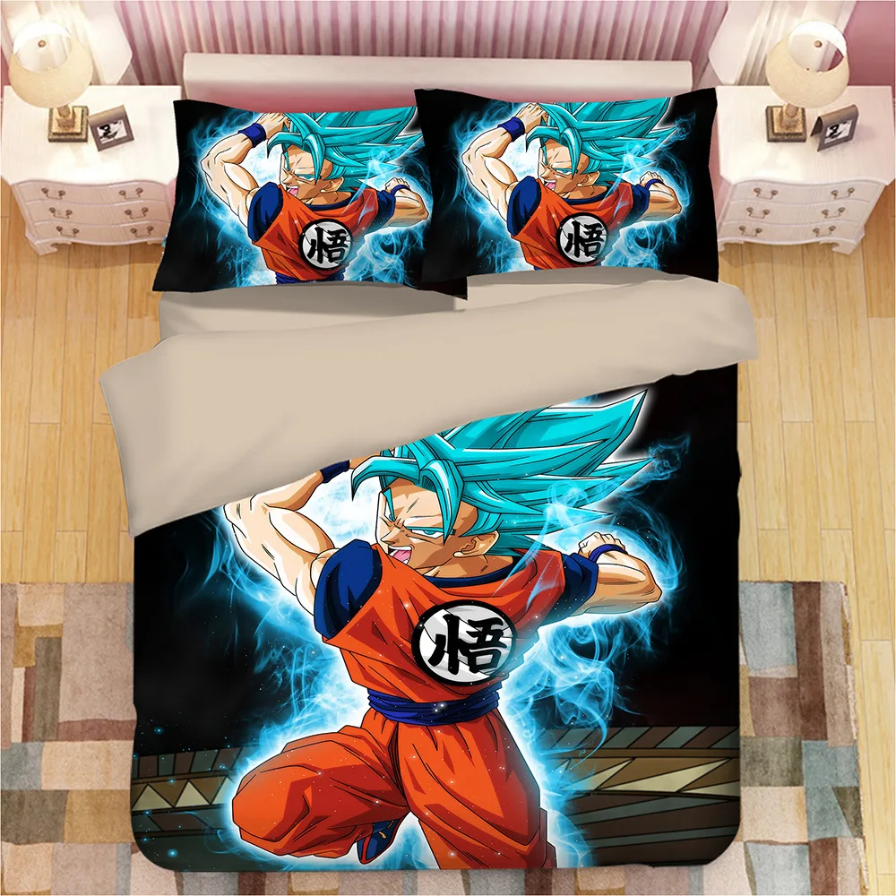 Dragon Ball 3D мультфильм печати постельных принадлежностей пододеяльники пододеяльник Dragon Ball z Vegeta Супер Saiyan утешитель постельных принадлежностей