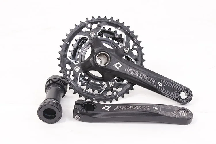 Crankset with BB Mtb шатун со звездами для велосипеда бензопилы BB68 72 велосипед полый Кривошип набор 24-32-42T 10S 30S Кривошип 170 мм BCD104 T6 цепь кольцо зубчатый диск - Цвет: Crankset with BB