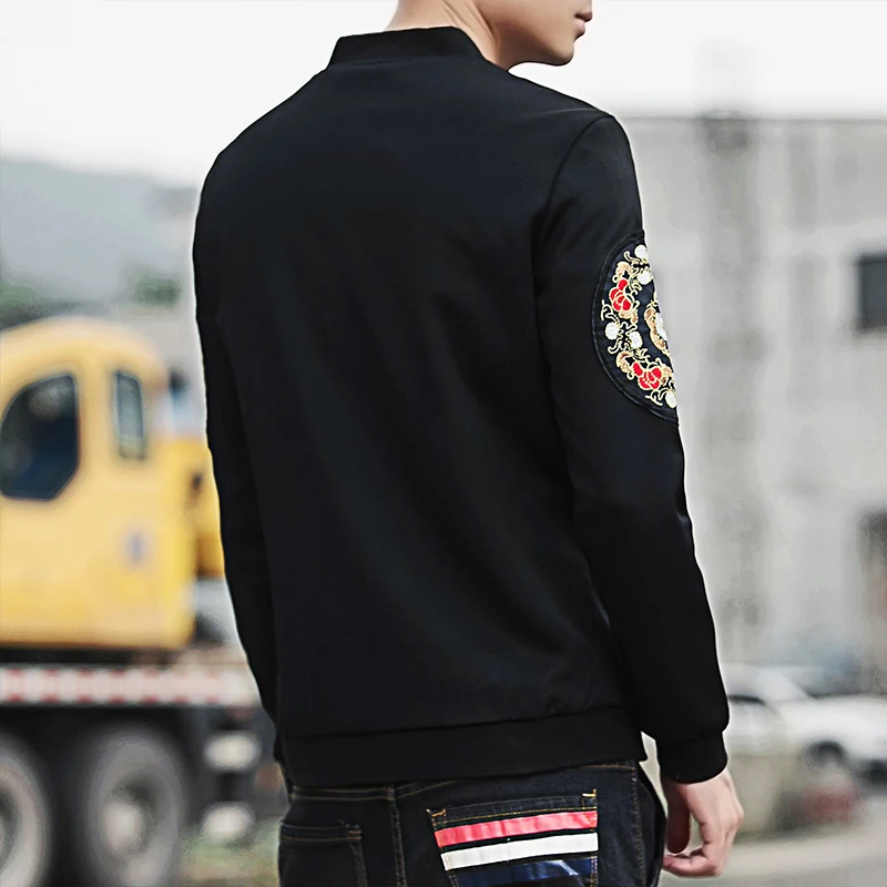 Дракон Вышивка куртка Для мужчин китайский Стиль S Костюмы Пан Коу Повседневное