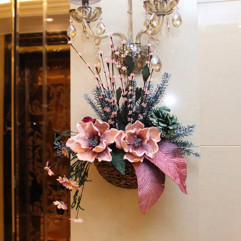 Европейская роскошная пасторальная ваза + искусственные цветы домашняя