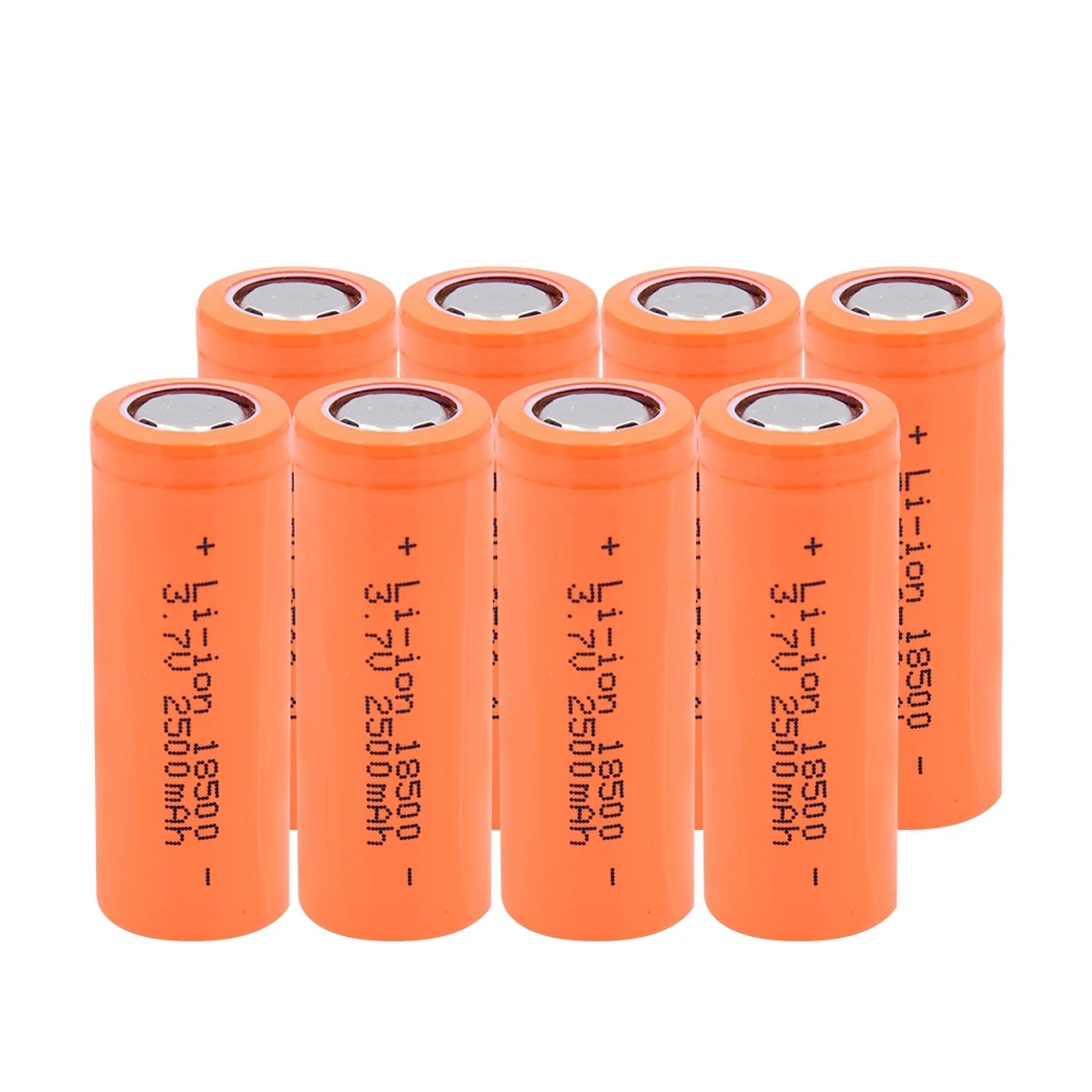 8 PCS Перезаряжаемый 18500 Li-Po литиевый аккумулятор 3,7 V 2500 mAh, мощный аккумулятор, разрядка большой емкости, фонарь, фонарик для игрушек - Цвет: 8 PCS