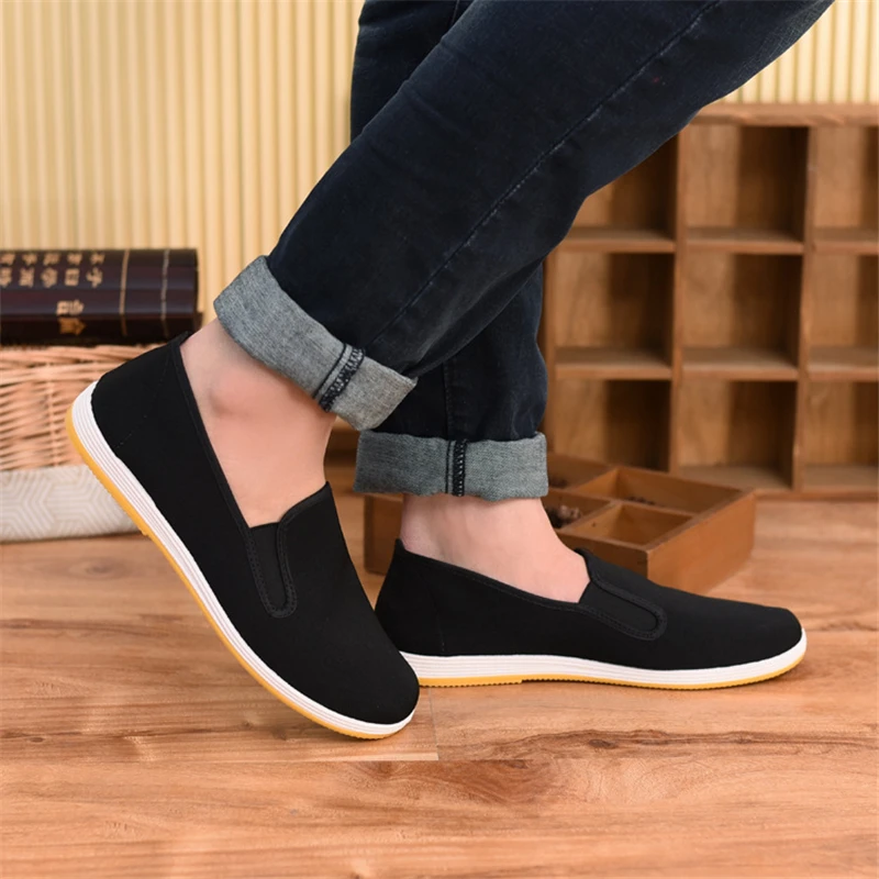 Top Quality Black Cotton Shoes Bruce Lee Vintage Chinese Kung Fu shoes Wing Chun Tai Chi Slipper Martial Art Pure | Обувь