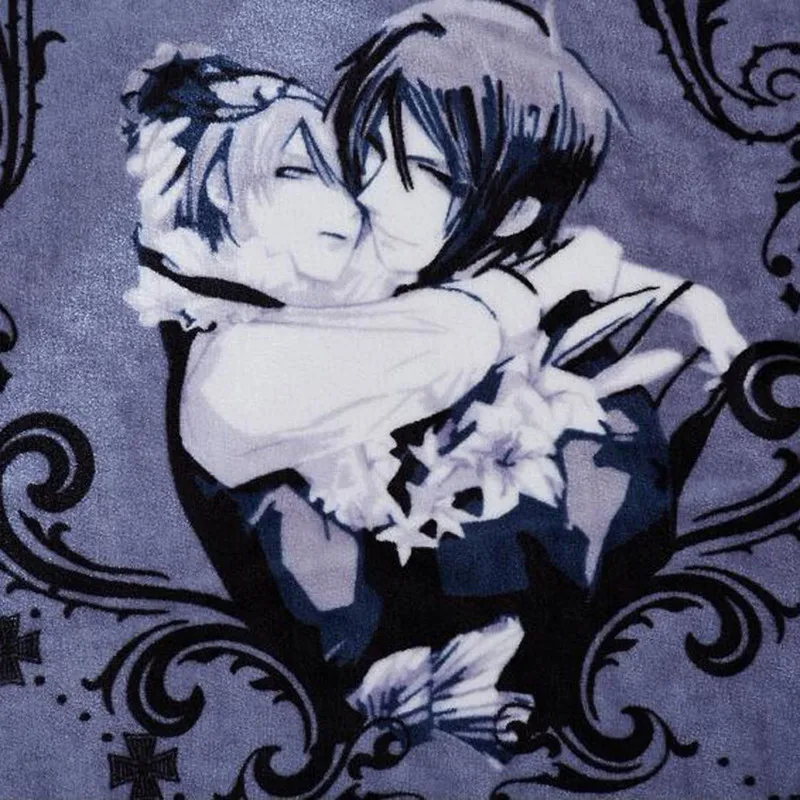 Черное одеяло бутлер для дома и офиса аниме кондиционер дивана Флисовое