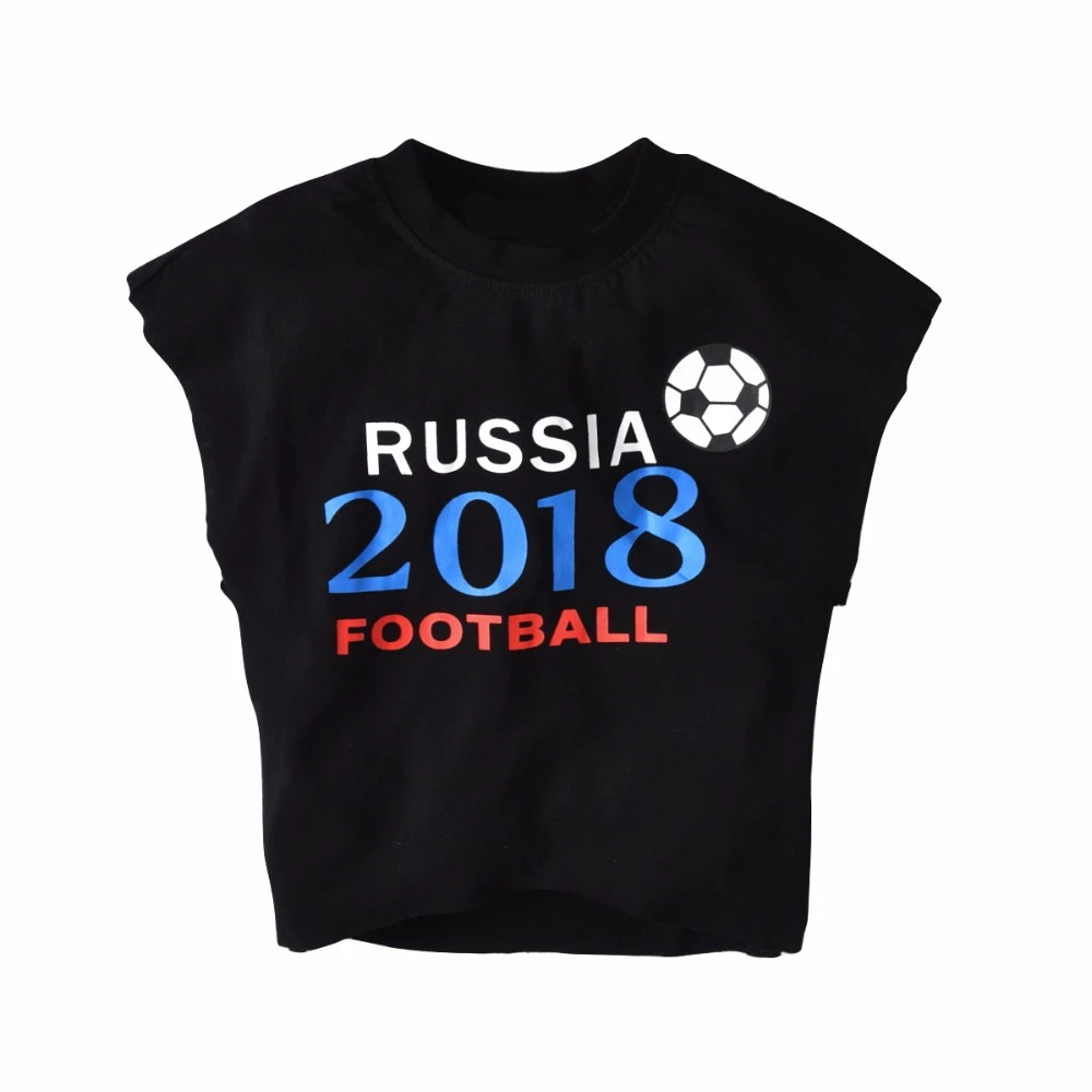 2018 Повседневное футболка топы и шорты из двух частей Россия Футбол Письмо печати