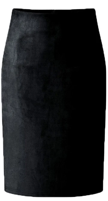 Black Skirt MWSFH, женские юбки, лето, осень, размера плюс, длина по колено, юбка-карандаш, женская, Ретро стиль, замша, разрезы, юбки, Jupe Femme, Faldas, бодикон - Цвет: Black Skirt