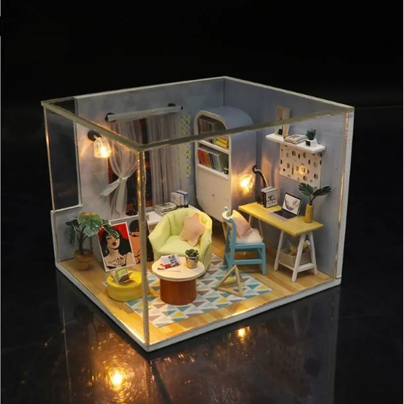 Новый деревянный кукольный домик сделай сам головоломка для сборки 3d