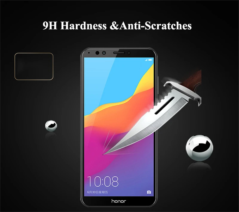 Закаленное стекло с полным покрытием для Huawei Honor 7C на протектор экрана 9H HD пленка