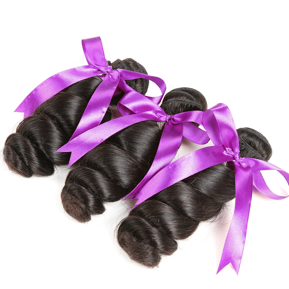 Peruvian Hair Bundles With Closure Non-Remy Human Loose Wave Frontal 13*4 And | Шиньоны и парики