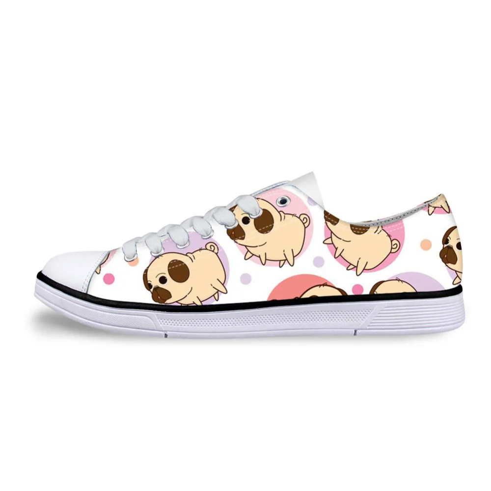 2021 Bulldog Printing Fashion Design Women Canvas Vulcanize Shoes Classic Low Style Leisure Dog Pattern Woman Shoe | Обувь